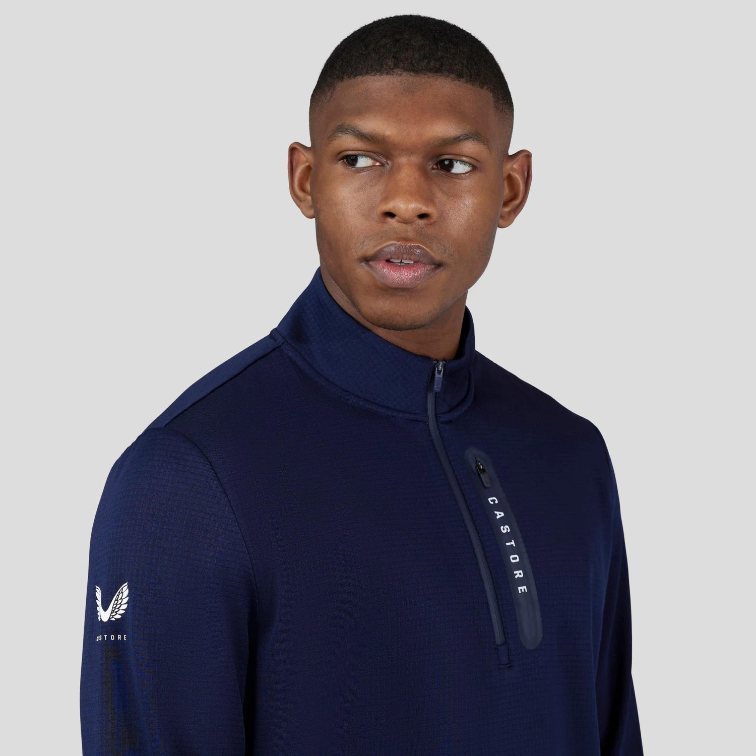 Castore Soft Shell Tech 1/2 Zip Mens Golf Mid Layer Midnight Navy 8 Castore Soft Shell Tech 1/2 Zip Mens Golf Mid Layer Midnight Navy - Image 6