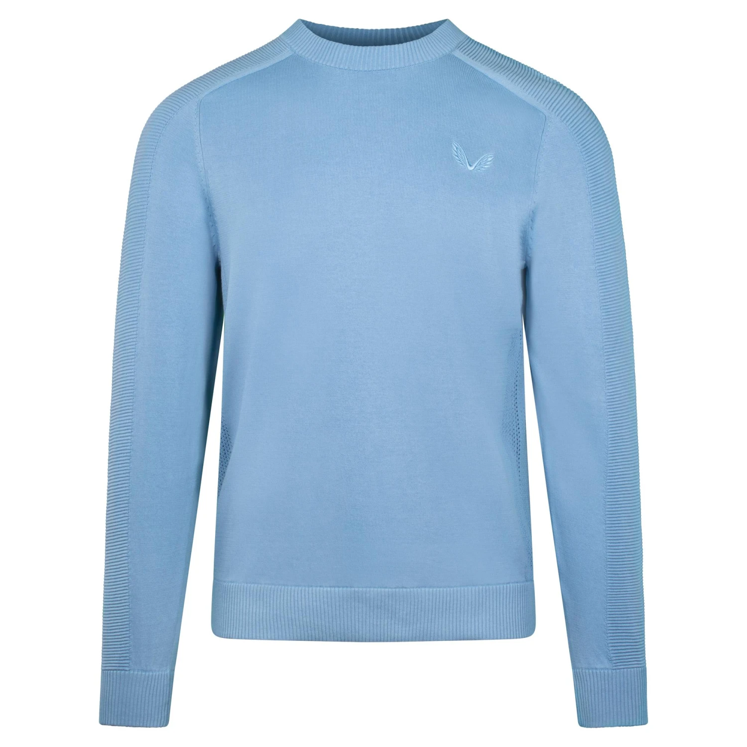 Castore Knitted Mens Crew Neck Golf Sweater Sky 3 Castore Knitted Mens Crew Neck Golf Sweater Sky