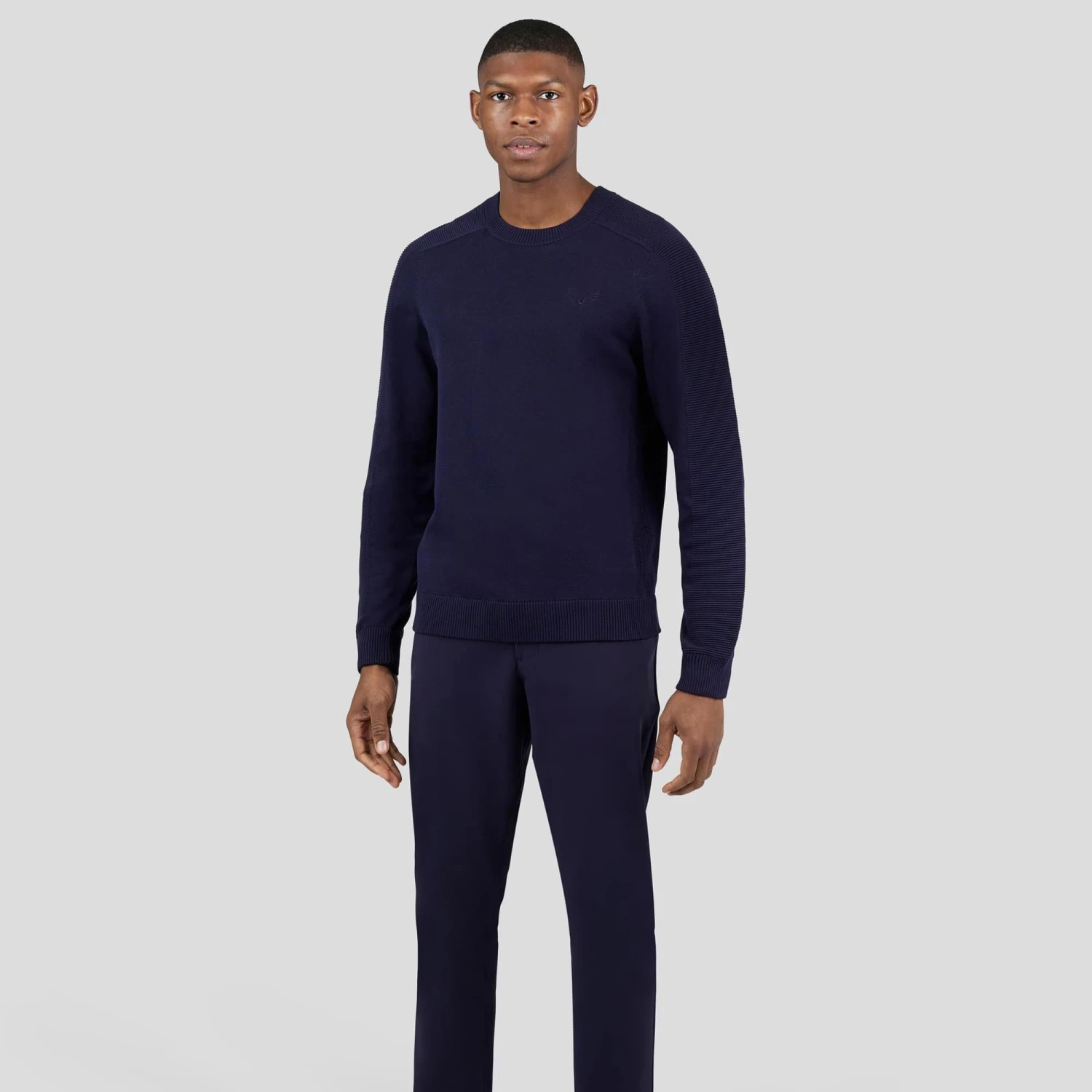 Castore Knitted Mens Crew Neck Golf Sweater Midnight Navy 5 Castore Knitted Mens Crew Neck Golf Sweater Midnight Navy - Image 3