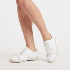 G/FORE Stud Cap Toe Gallivanter Ladies Golf Shoe Snow -Teepeg Store image396707132