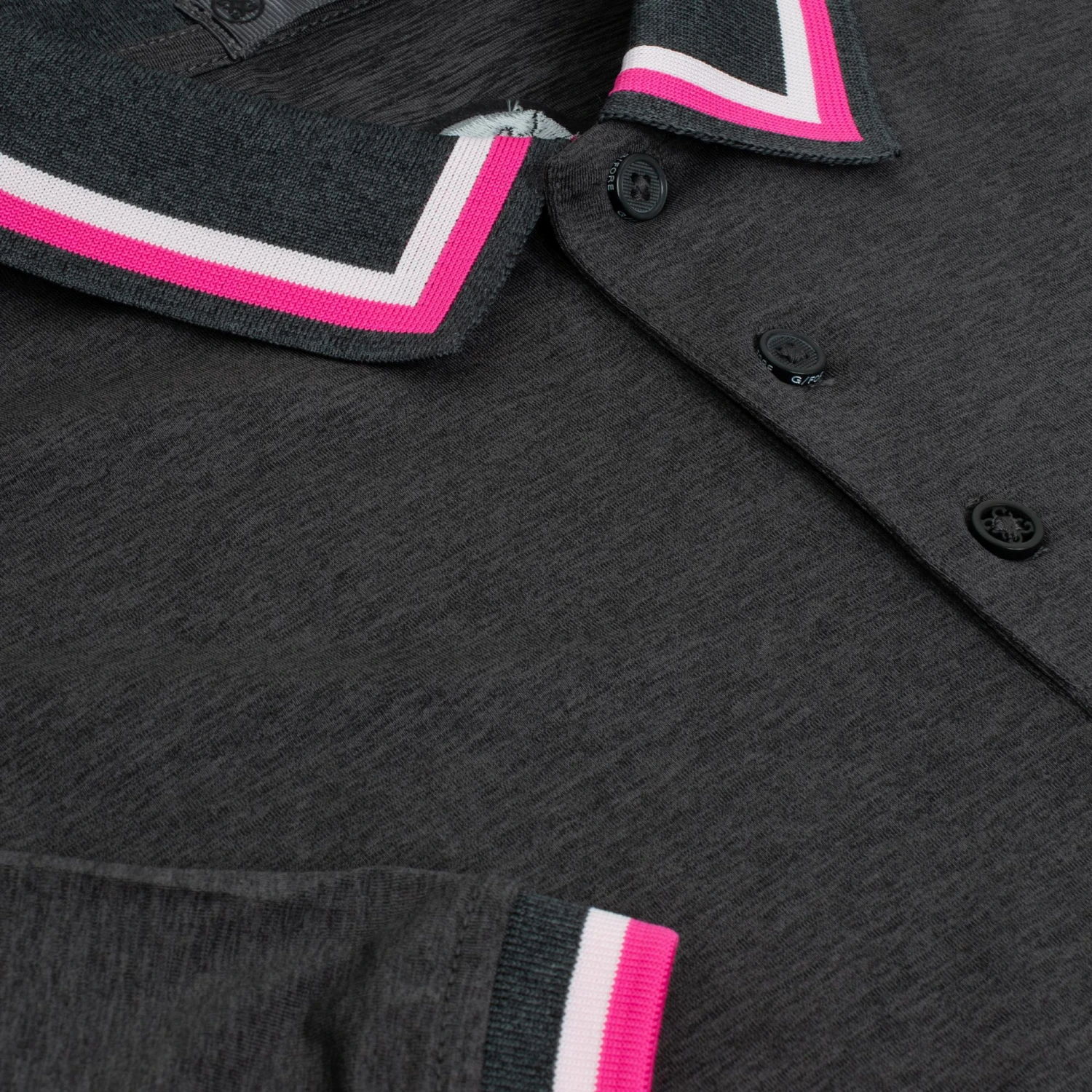 G/FORE Melange Tech Jersey Mens Golf Polo Shirt Charcoal Heather Grey 5 G/FORE Melange Tech Jersey Mens Golf Polo Shirt Charcoal Heather Grey - Image 3