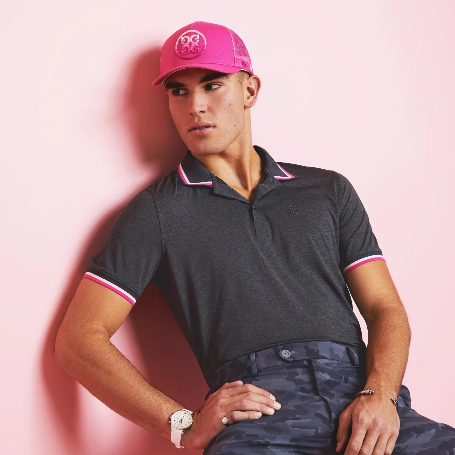 G/FORE Melange Tech Jersey Mens Golf Polo Shirt Charcoal Heather Grey 9 G/FORE Melange Tech Jersey Mens Golf Polo Shirt Charcoal Heather Grey - Image 7