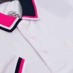 G/FORE Two Tone Collar Tech Pique Mens Golf Polo Shirt Snow -Teepeg Store image396754435