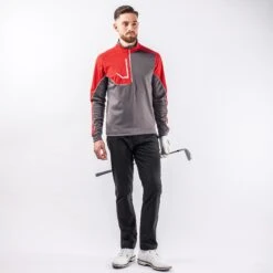 Galvin Green Daxton Insula Mens Golf Mid Layer Forged Iron/Red/White -Teepeg Store image397132109