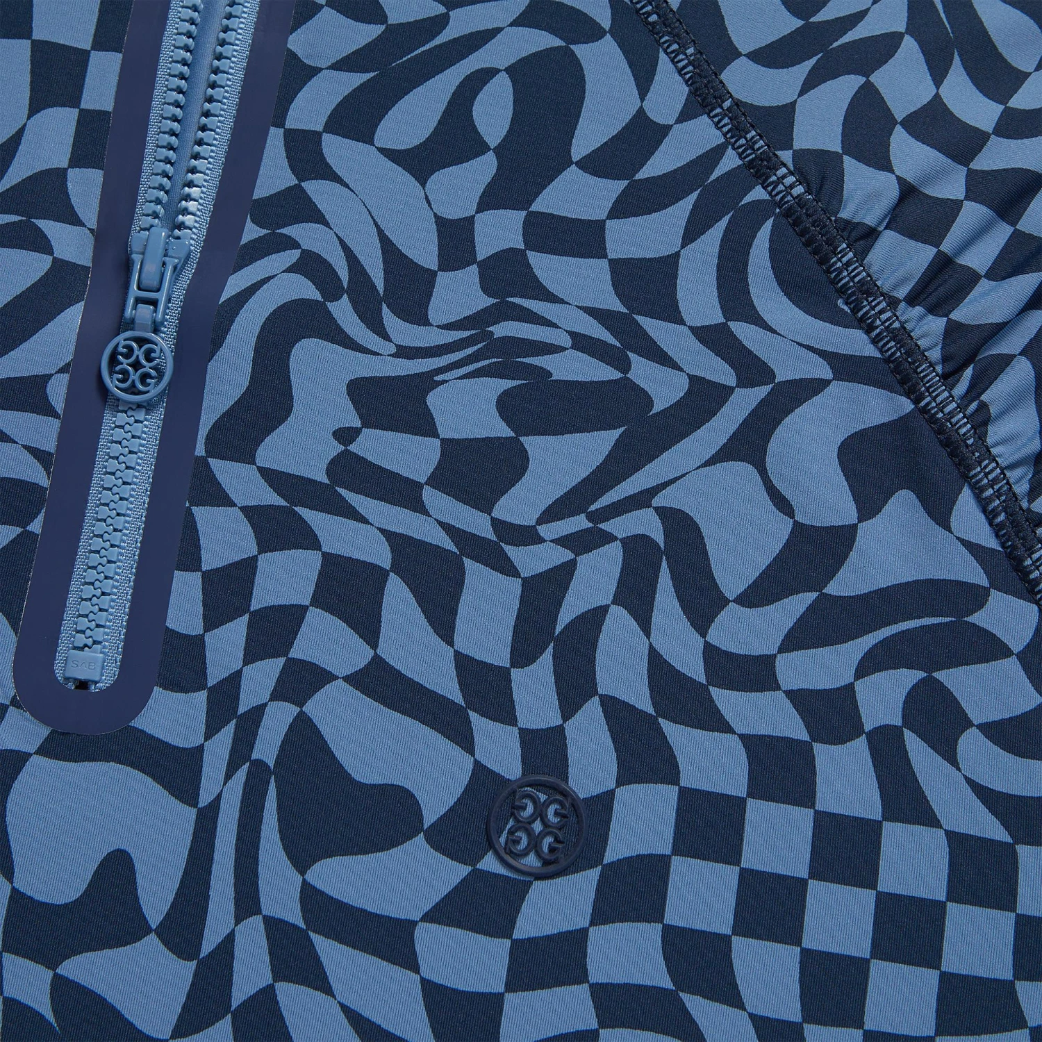 G/FORE Distorted Check Ruched Quarter Zip Ladies Golf Mid Layer Twilight 8 G/FORE Distorted Check Ruched Quarter Zip Ladies Golf Mid Layer Twilight - Image 6