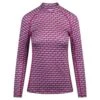 J.Lindeberg J Lindeberg Asa Print Soft Compression Ladies Golf Top JL Micro Bridge Rose Red -Teepeg Store image397526214