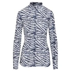 Swing Out Sister Ada Thermal Ladies Golf Roll Neck Navy & White Pattern