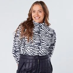 Swing Out Sister Ada Thermal Ladies Golf Roll Neck Navy & White Pattern -Teepeg Store image398026107