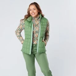 Swing Out Sister Valerie Active Ladies Golf Vest Sage -Teepeg Store image398027837