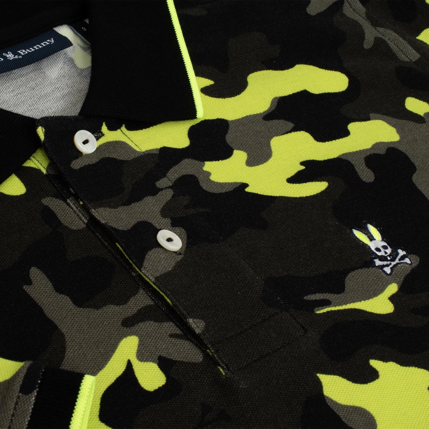 Psycho Bunny Plano Pique Camo Polo Shirt Black 5 Psycho Bunny Plano Pique Camo Polo Shirt Black - Image 3