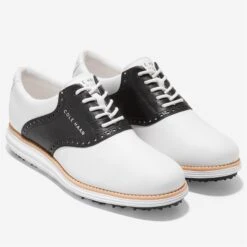 Cole Haan ØriginalGrand Saddle Mens Golf Shoe White/Black Croc Print -Teepeg Store image402400050