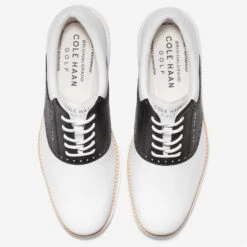 Cole Haan ØriginalGrand Saddle Mens Golf Shoe White/Black Croc Print -Teepeg Store image402400052