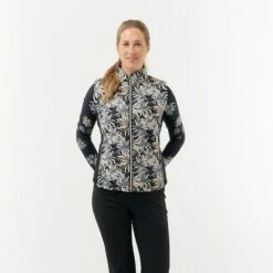 Pure Golf Annona Patterened Ladies Golf Gilet Champagne Orchid -Teepeg Store image402477437