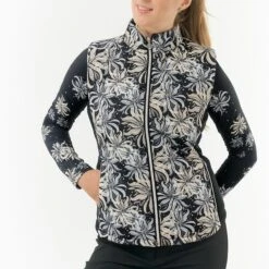 Pure Golf Annona Patterened Ladies Golf Gilet Champagne Orchid -Teepeg Store image402477441