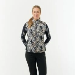 Pure Golf Annona Patterened Ladies Golf Gilet Champagne Orchid -Teepeg Store image402477453