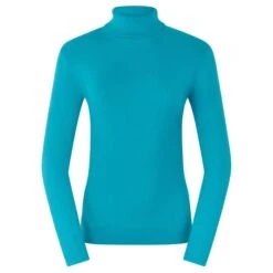 Pure Golf Glow Ladies Golf Roll Neck Tourmaline Leopard -Teepeg Store image402478739