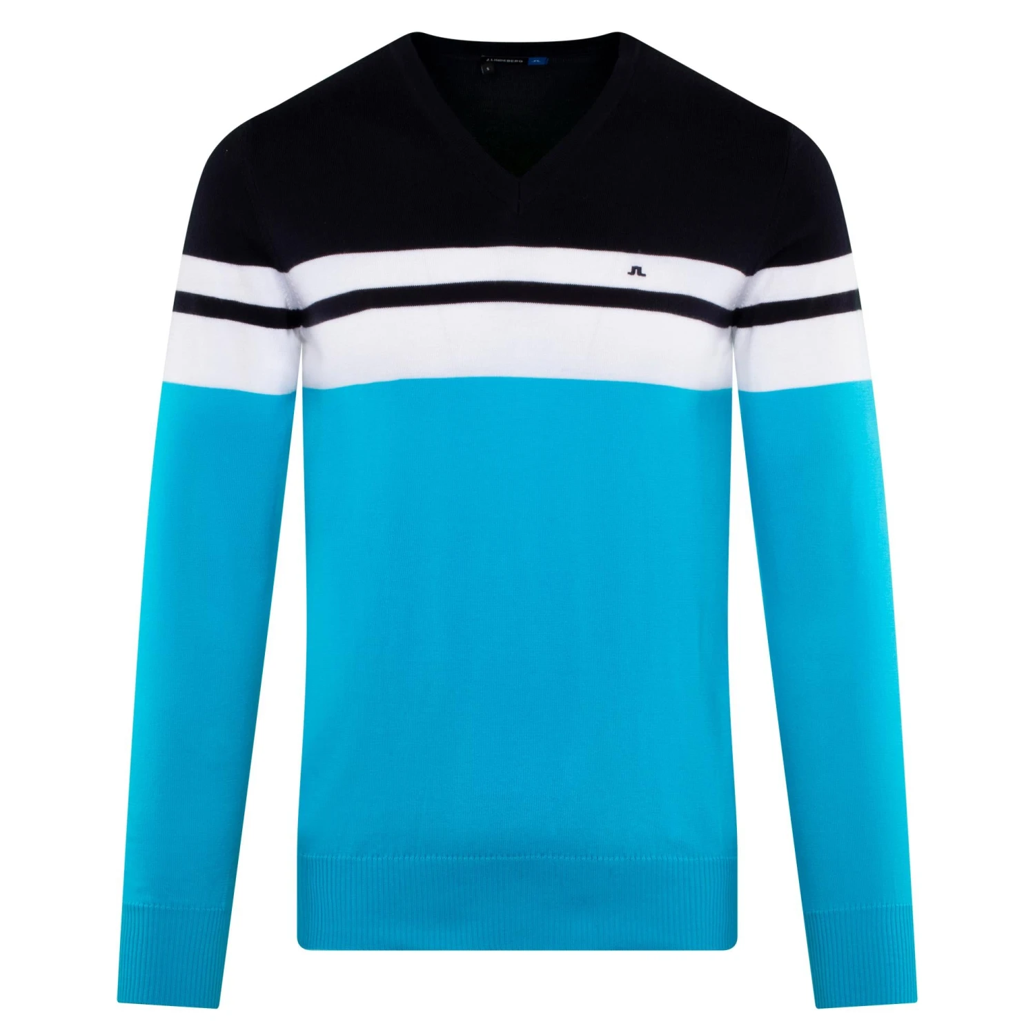 J.Lindeberg J Lindeberg Dunbar Striped Cotton Sweater Navy/Blue 3 J.Lindeberg J Lindeberg Dunbar Striped Cotton Sweater Navy/Blue