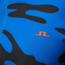 J.Lindeberg J Lindeberg Luke Print Mens Golf Mid Layer Neptune Nautical Blue -Teepeg Store image407121000