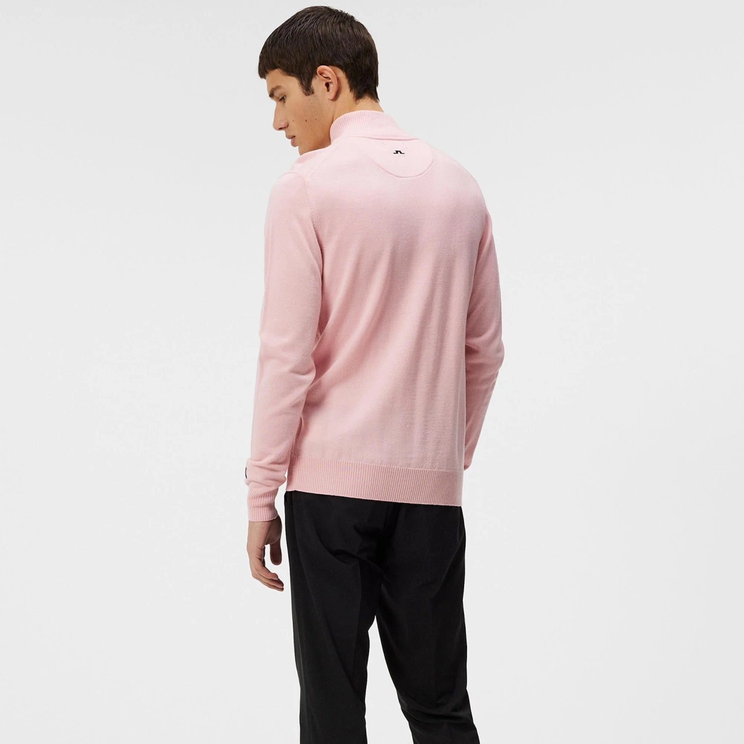 J.Lindeberg J Lindeberg Kian Tour Merino Zipped Neck Mens Golf Sweater Powder Pink 7 J.Lindeberg J Lindeberg Kian Tour Merino Zipped Neck Mens Golf Sweater Powder Pink - Image 5