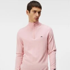 J.Lindeberg J Lindeberg Kian Tour Merino Zipped Neck Mens Golf Sweater Powder Pink 31 J.Lindeberg J Lindeberg Kian Tour Merino Zipped Neck Mens Golf Sweater Powder Pink -Teepeg Store image407129310