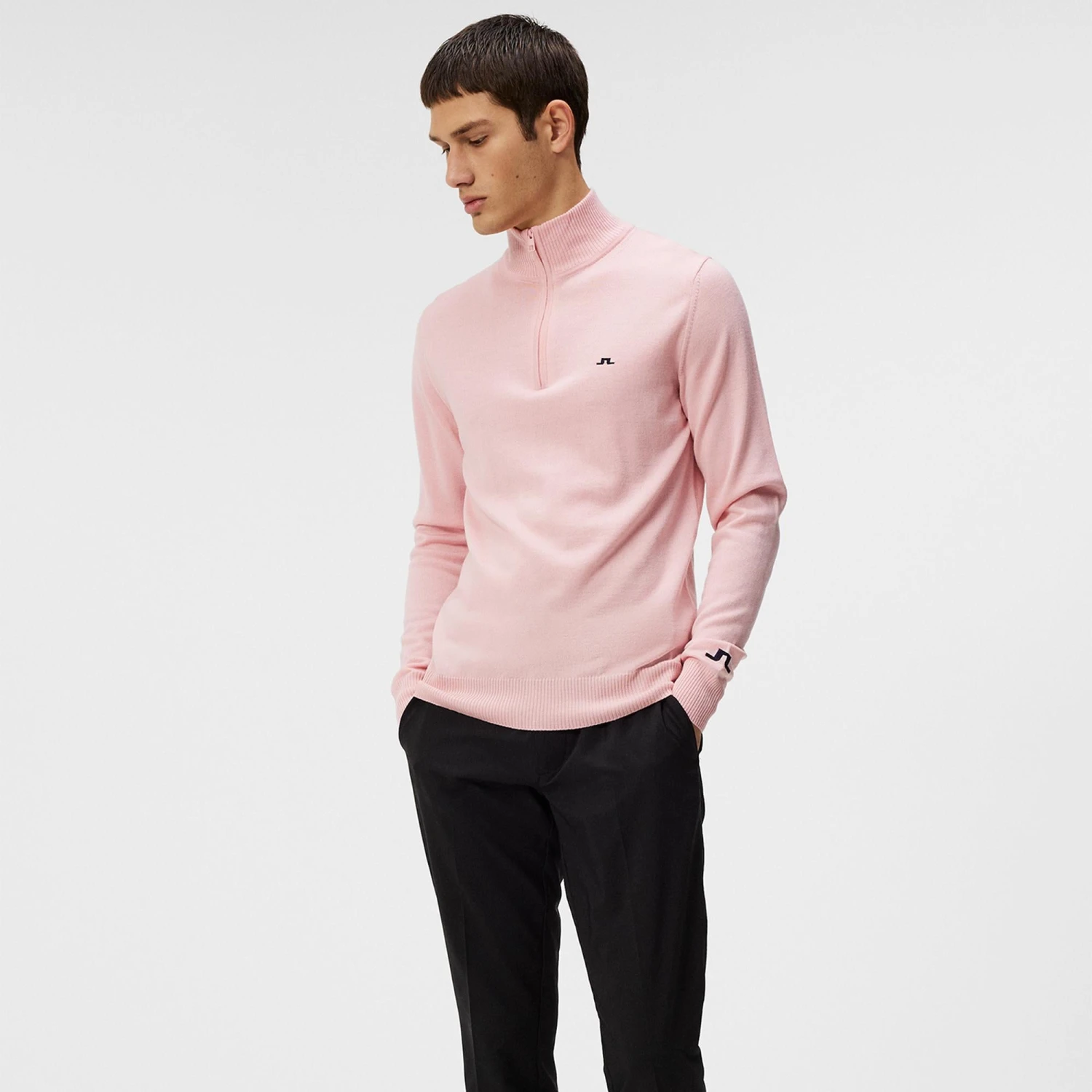 J.Lindeberg J Lindeberg Kian Tour Merino Zipped Neck Mens Golf Sweater Powder Pink 13 J.Lindeberg J Lindeberg Kian Tour Merino Zipped Neck Mens Golf Sweater Powder Pink - Image 11