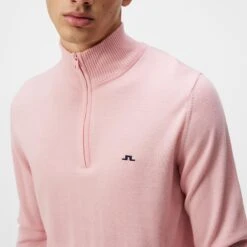 J.Lindeberg J Lindeberg Kian Tour Merino Zipped Neck Mens Golf Sweater Powder Pink 41 J.Lindeberg J Lindeberg Kian Tour Merino Zipped Neck Mens Golf Sweater Powder Pink -Teepeg Store image407129333