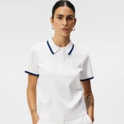 J.Lindeberg J Lindeberg Feline Knitted Ladies Polo Shirt White -Teepeg Store image407204732