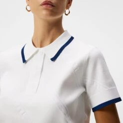 J.Lindeberg J Lindeberg Feline Knitted Ladies Polo Shirt White -Teepeg Store image407204738