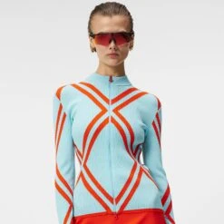 J.Lindeberg J Lindeberg Flora Knitted Ladies Golf Sweater Aruba Blue 11 J.Lindeberg J Lindeberg Flora Knitted Ladies Golf Sweater Aruba Blue -Teepeg Store image407208751