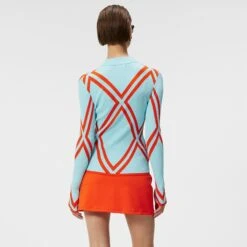 J.Lindeberg J Lindeberg Flora Knitted Ladies Golf Sweater Aruba Blue 13 J.Lindeberg J Lindeberg Flora Knitted Ladies Golf Sweater Aruba Blue -Teepeg Store image407208755