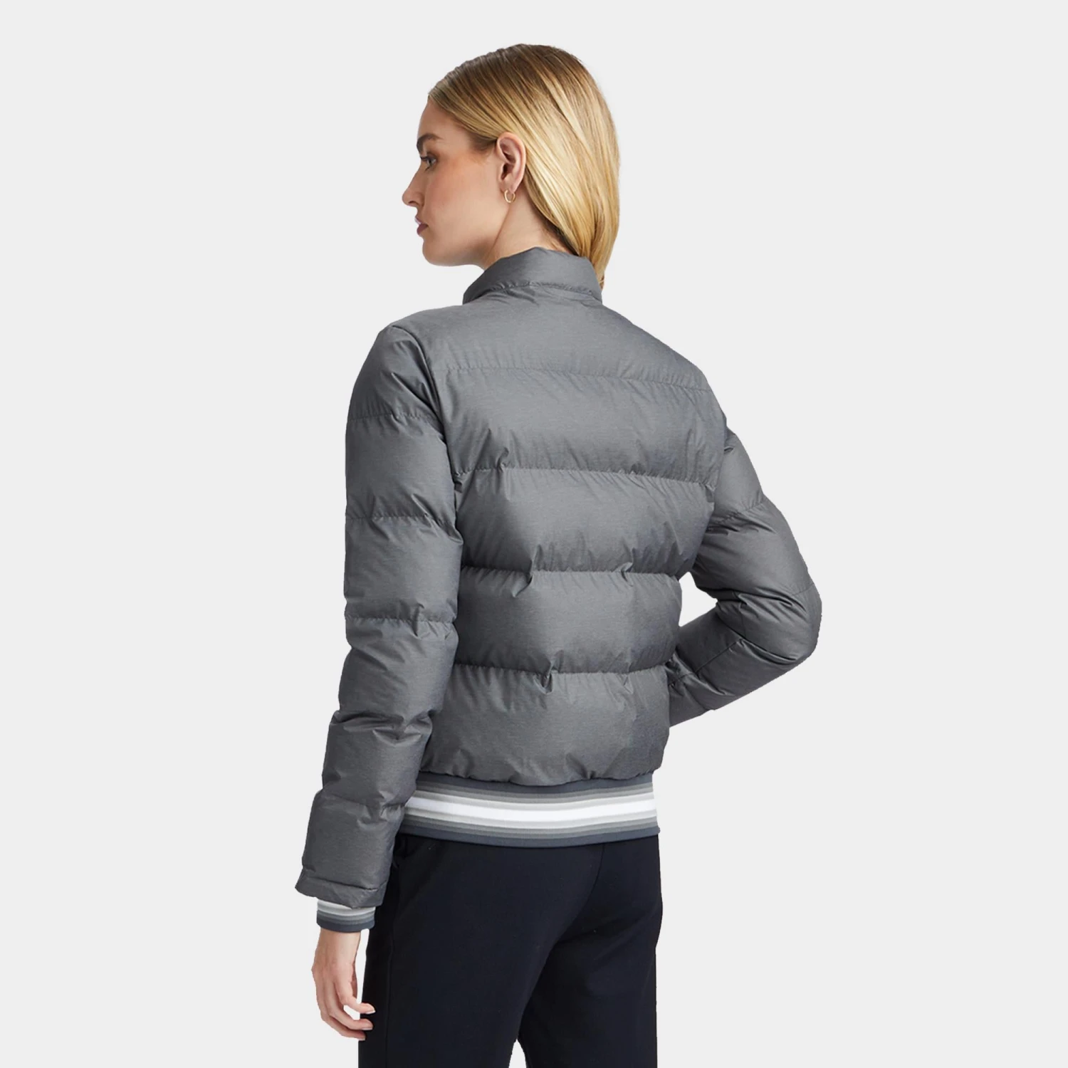 Ladies G/FORE Coated Nylon Melange Puffer Jacket Charcoal Heather Grey 4 Ladies G/FORE Coated Nylon Melange Puffer Jacket Charcoal Heather Grey - Image 2