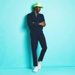 G/FORE V Neck Merino Quarter Zip Knitted Sweater Ink 29 G/FORE V Neck Merino Quarter Zip Knitted Sweater Ink -Teepeg Store image408645391