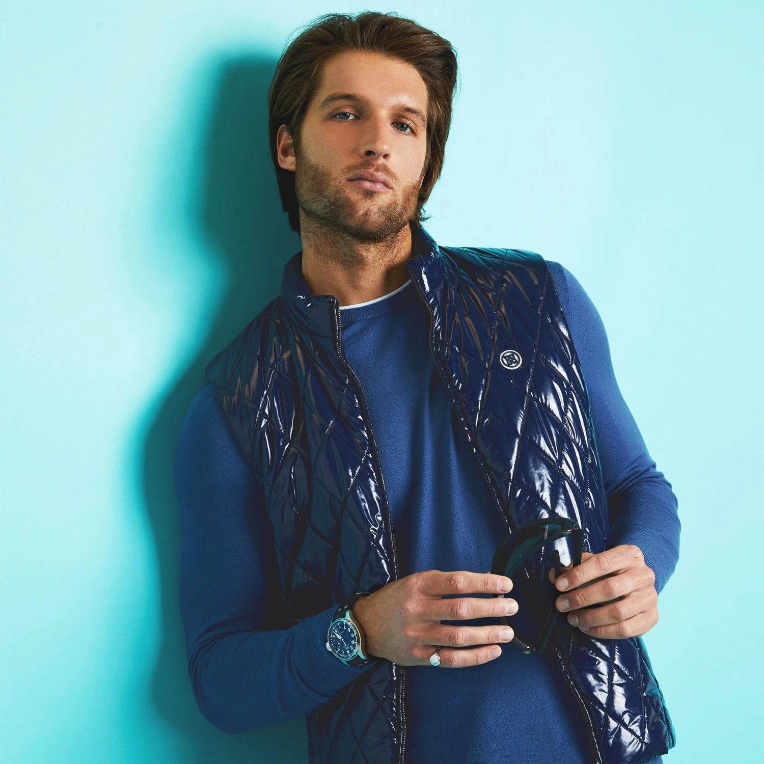 G/FORE Merino Wool Blend Crew Neck Knitted Sweater Slate 4 G/FORE Merino Wool Blend Crew Neck Knitted Sweater Slate - Image 2