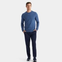 G/FORE Merino Wool Blend Crew Neck Knitted Sweater Slate 22 G/FORE Merino Wool Blend Crew Neck Knitted Sweater Slate -Teepeg Store image408645714