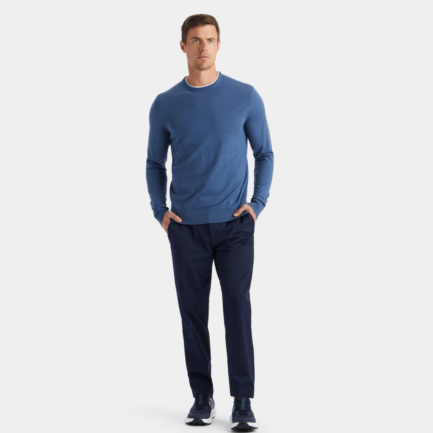 G/FORE Merino Wool Blend Crew Neck Knitted Sweater Slate 11 G/FORE Merino Wool Blend Crew Neck Knitted Sweater Slate - Image 9