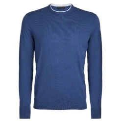 G/FORE Merino Wool Blend Crew Neck Knitted Sweater Slate 32 G/FORE Merino Wool Blend Crew Neck Knitted Sweater Slate -Teepeg Store image408645742