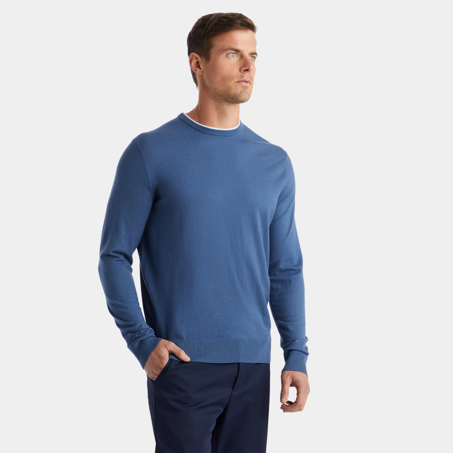 G/FORE Merino Wool Blend Crew Neck Knitted Sweater Slate 18 G/FORE Merino Wool Blend Crew Neck Knitted Sweater Slate - Image 16