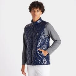 G/FORE Quilted Nylon Wool Lined Puffer Vest Twilight -Teepeg Store image408721480
