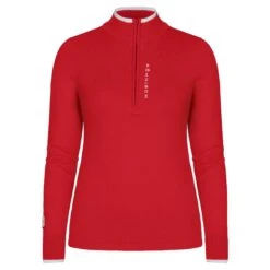 Rohnisch Knitted Half Zip Ladies Golf Sweater Flame Scarlet