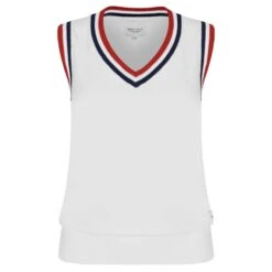 Rohnisch Adele Knitted Ladies Golf Vest White -Teepeg Store image409219600