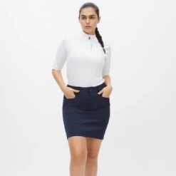 Rohnisch Chie Comfort Stretch Ladies Golf Skort Navy -Teepeg Store image409230040