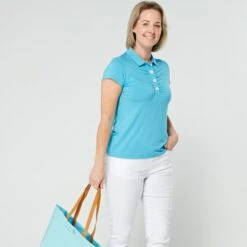 Swing Out Sister Lisa Ladies Golf Polo Shirt Dazzling Blue -Teepeg Store image410169321