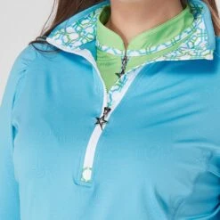 Swing Out Sister Celeste Ladies Golf Mid Layer Dazzling Blue -Teepeg Store image410173415