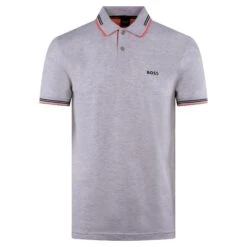 Boss Paul Polo Shirt Bright Light Pastel Grey -Teepeg Store image411440019