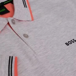 Boss Paul Polo Shirt Bright Light Pastel Grey -Teepeg Store image411440073