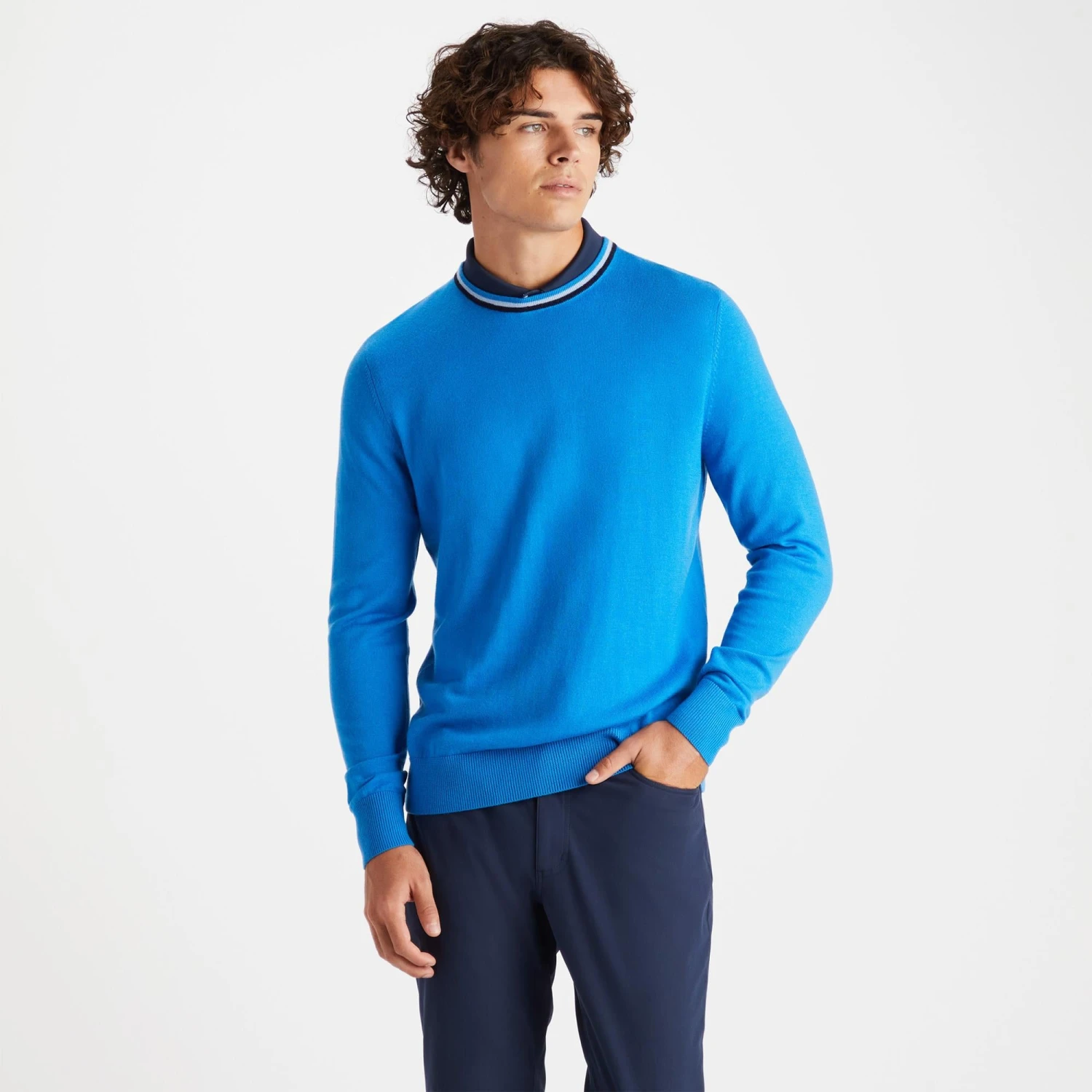 G/FORE Merino Wool Crew Neck Knitted Sweater Cerulean 16 G/FORE Merino Wool Crew Neck Knitted Sweater Cerulean - Image 14