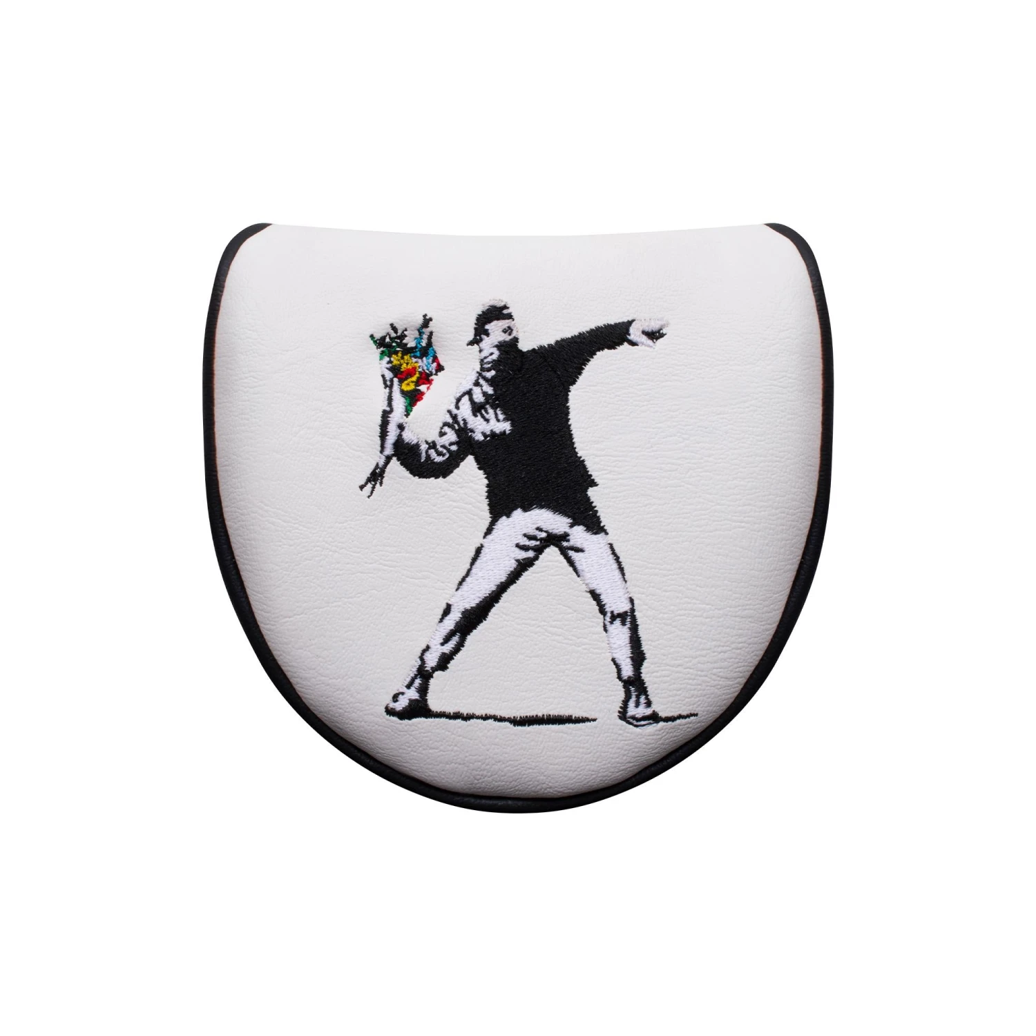 Banksy Flower Thrower Mallet Putter Headcover White 3 Banksy Flower Thrower Mallet Putter Headcover White
