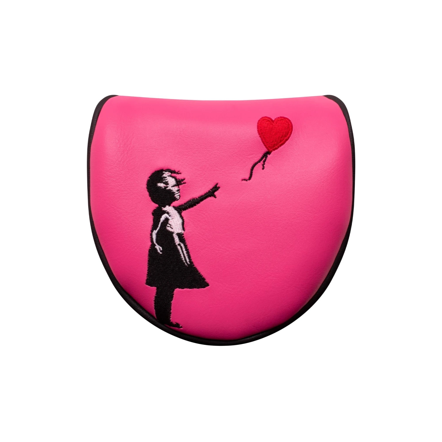 Banksy Girl With Heart Balloon Mallet Putter Headcover Pink 3 Banksy Girl With Heart Balloon Mallet Putter Headcover Pink