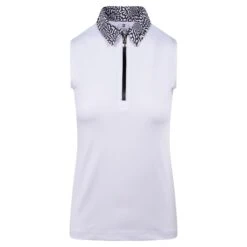 Daily Sports Kyoto Ladies Sleeveless Golf Polo Shirt White -Teepeg Store image413646879