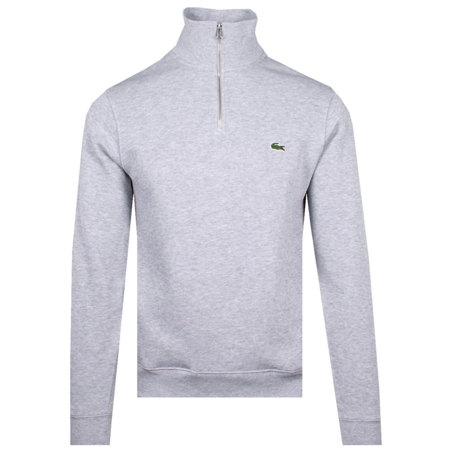 Lacoste Quarter Zip Stand Up Collar Cotton Sweatshirt Silver Chine 3 Lacoste Quarter Zip Stand Up Collar Cotton Sweatshirt Silver Chine